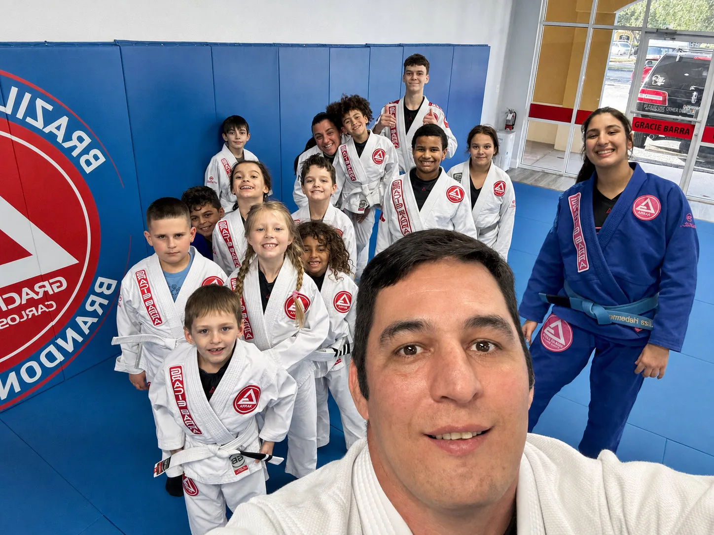 A kids Brazilian Jiu-Jitsu class at Gracie Barra Brandon.