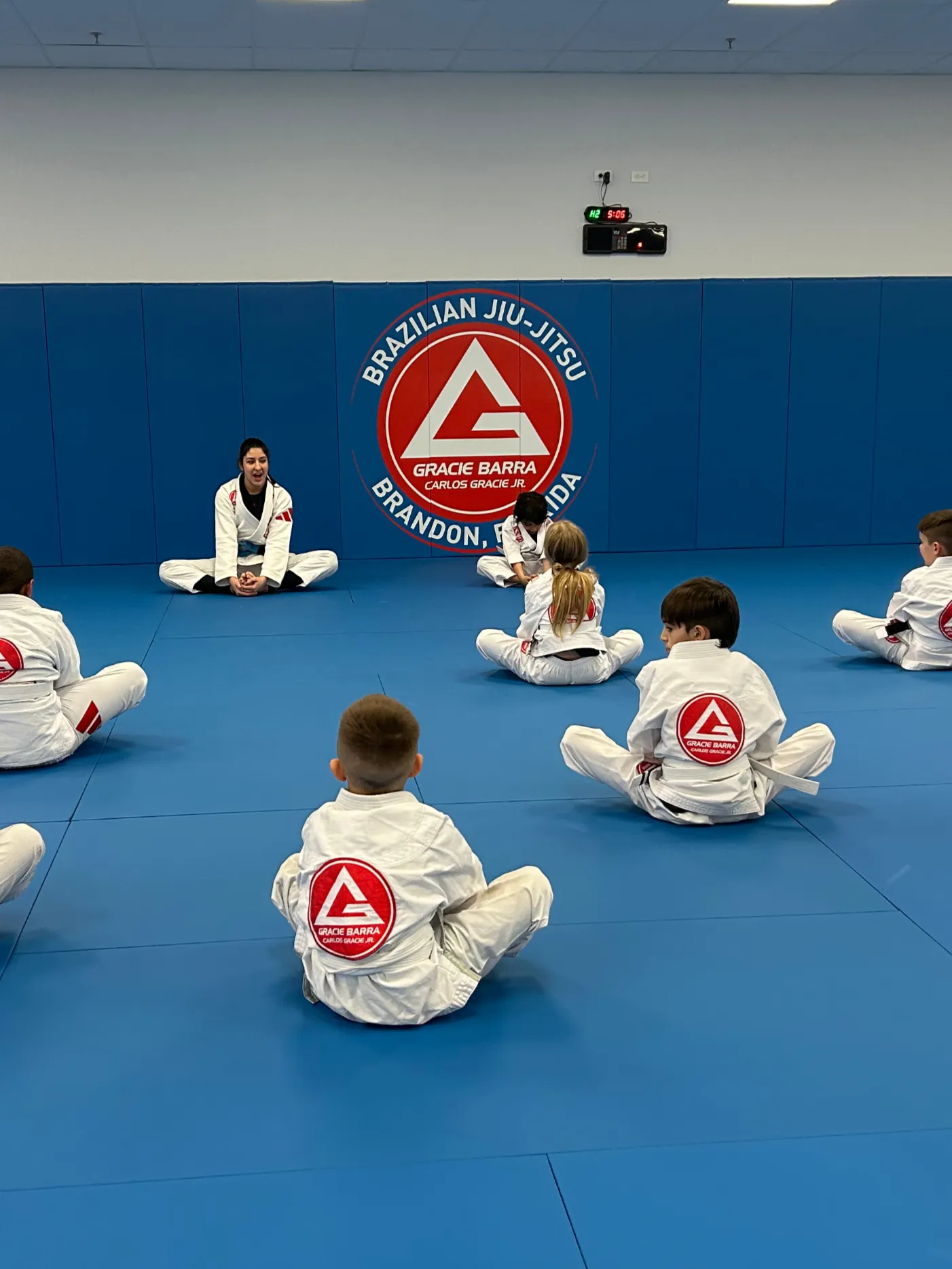 Students training inside Gracie Barra Brandon.